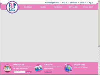 Web site https://www.baskinrobbins.com/, Baskin-Robbins