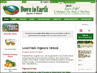 Web site http://www.downtoearth.org, Down to Earth Organic & Natural - Kahului