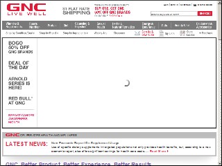 Web site www.gnc.com, GNC
