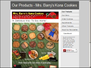 Web site www.konacookies.com, Mrs. Barry's Kona Cookies